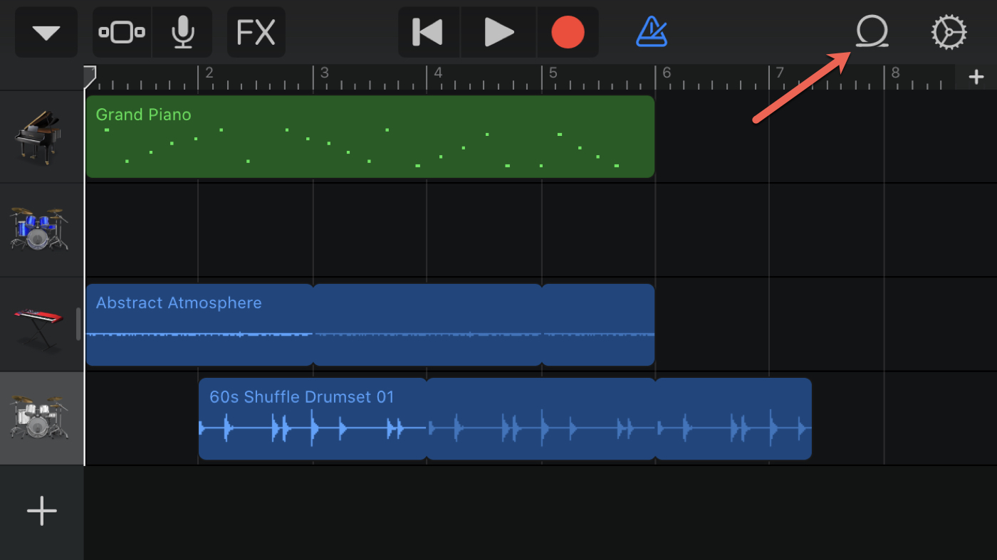 How to loop garageband ipad without